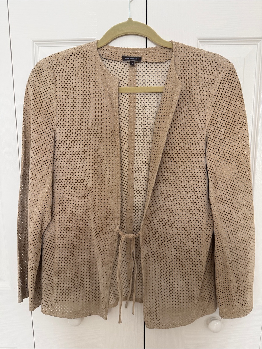 New Frontier Perforated Suede Jacket - Taupe